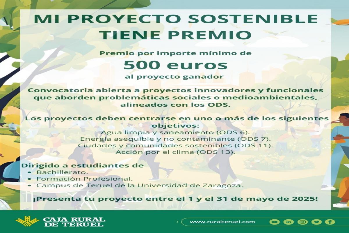 Caja Rural de Teruel lanza el concurso "Mi Proyecto Sostenible tiene premio"